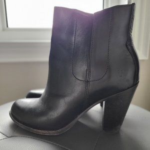 Frye black leather ankle booties